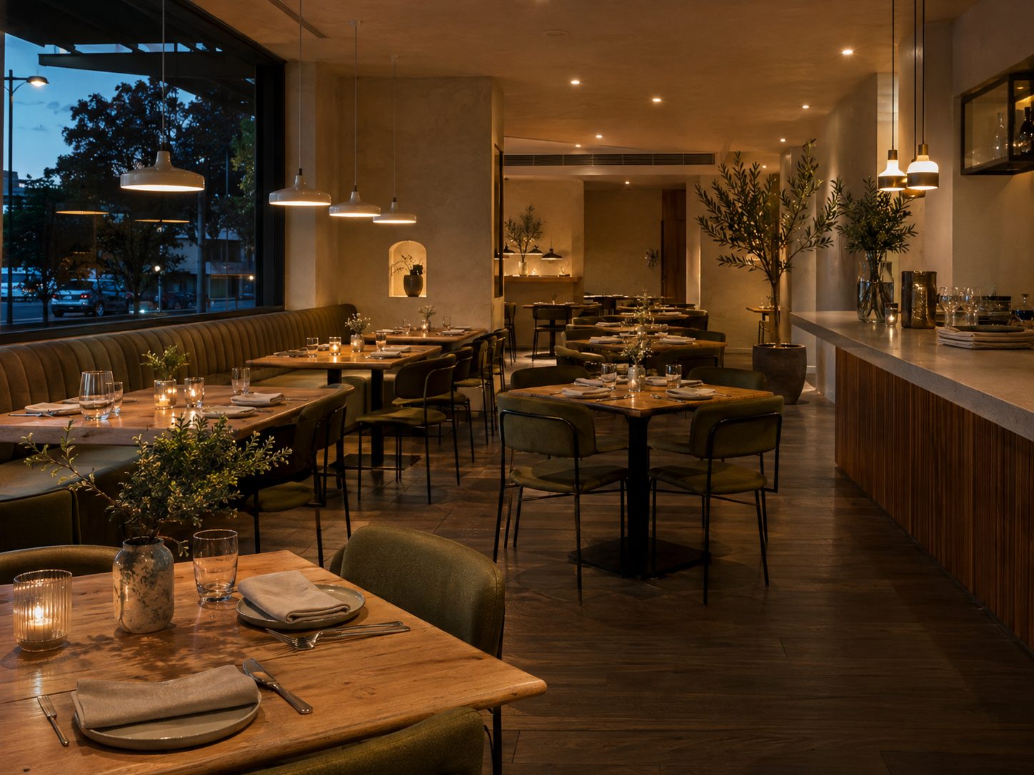 Empty restaurant interior